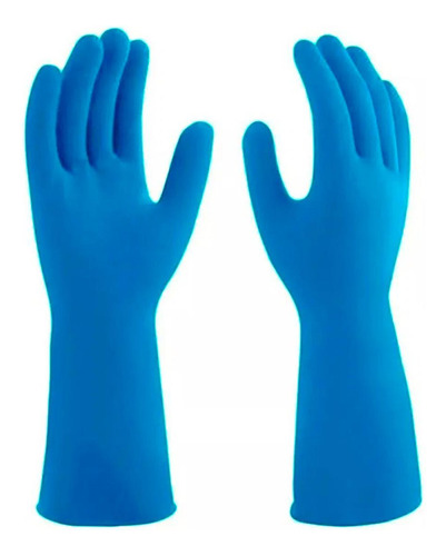 Luva Borracha Mucambo Azul  Lisa  P Kit C/10