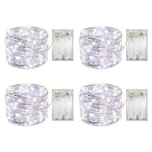 Pack De 4 Luces Led Batería Forma De Gotas De Rocío, ...