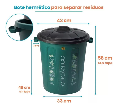 3 Pares De Botes Para Tipos Basura 55l Organico E Inorganico