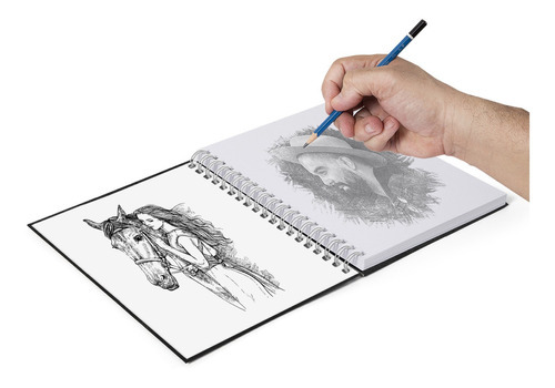 Caderno Sketchbook Espiral Capa Plástica A4 50 Folhas