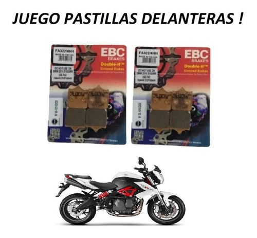 Kit Pastilla Freno Delanteras Benelli Tnt 600 Ebc X2 Unidade