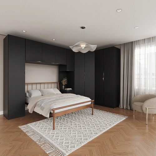 Guarda Roupa Modulado De Casal 10 Portas 5 Peças E 1 Mesa