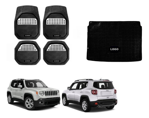 Tapetes Logo Jeep + Cajuela Renegade 2017 A 2022 Combo 5pz