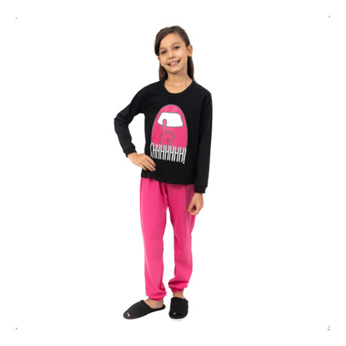 Pijama Infantil Menina Algodão Inverno Manga Longa 