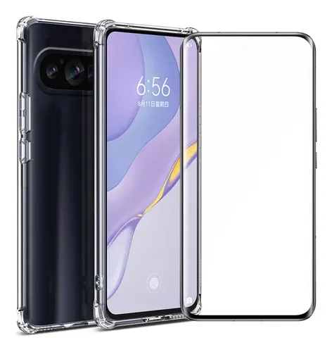 Pixel 8 Funda SEAHAI Transparente Funda Para Google Pixel 7A, Estuche Antigolpes Ligero Caso PC Carcasa Doble Bumper Silicona TPU Y Built-in Marco Anti-caída - Rojo Oscuro Google Pixel 8