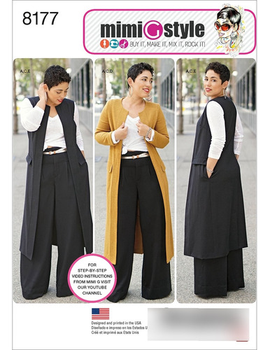 Simplicity 8177 Chaleco Chaqueta Pantalon Talla Patron Para