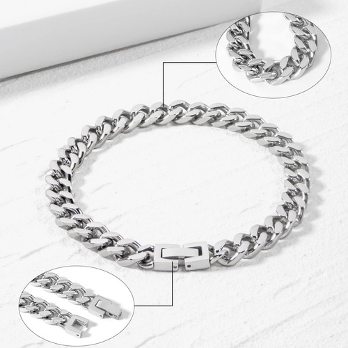 Pulseras Hombre De Acero Inoxidable, Pulsera De Moda Para