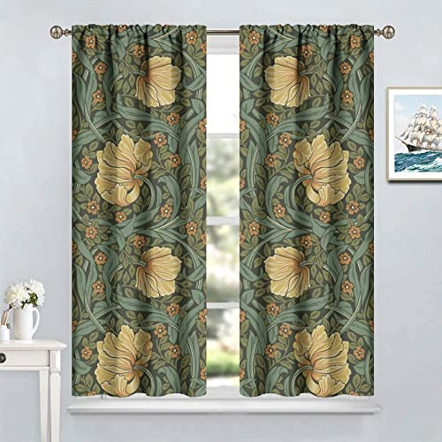 Cortinas Florales Vintage 2 Paneles 132 X 213 Cm