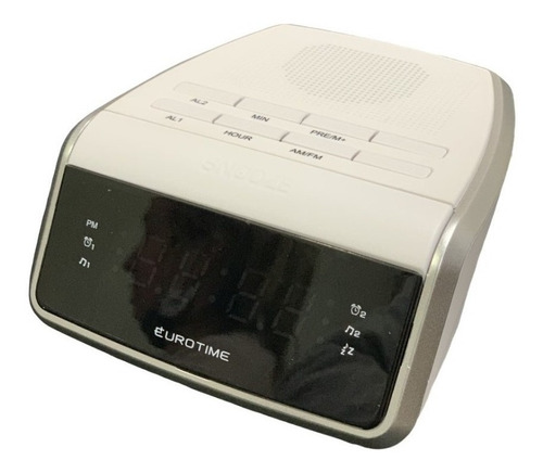 Radio Reloj Eurotime Am Fm 220v 33/509-01 Blanco Garantia