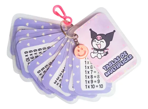 comprar 6 Llaveros Tablas De Multiplicar Enmicado Didáctico