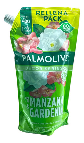 Jabón Líq. Palmolive Flor Manzana Y Garde Doypack 800ml-3pzs