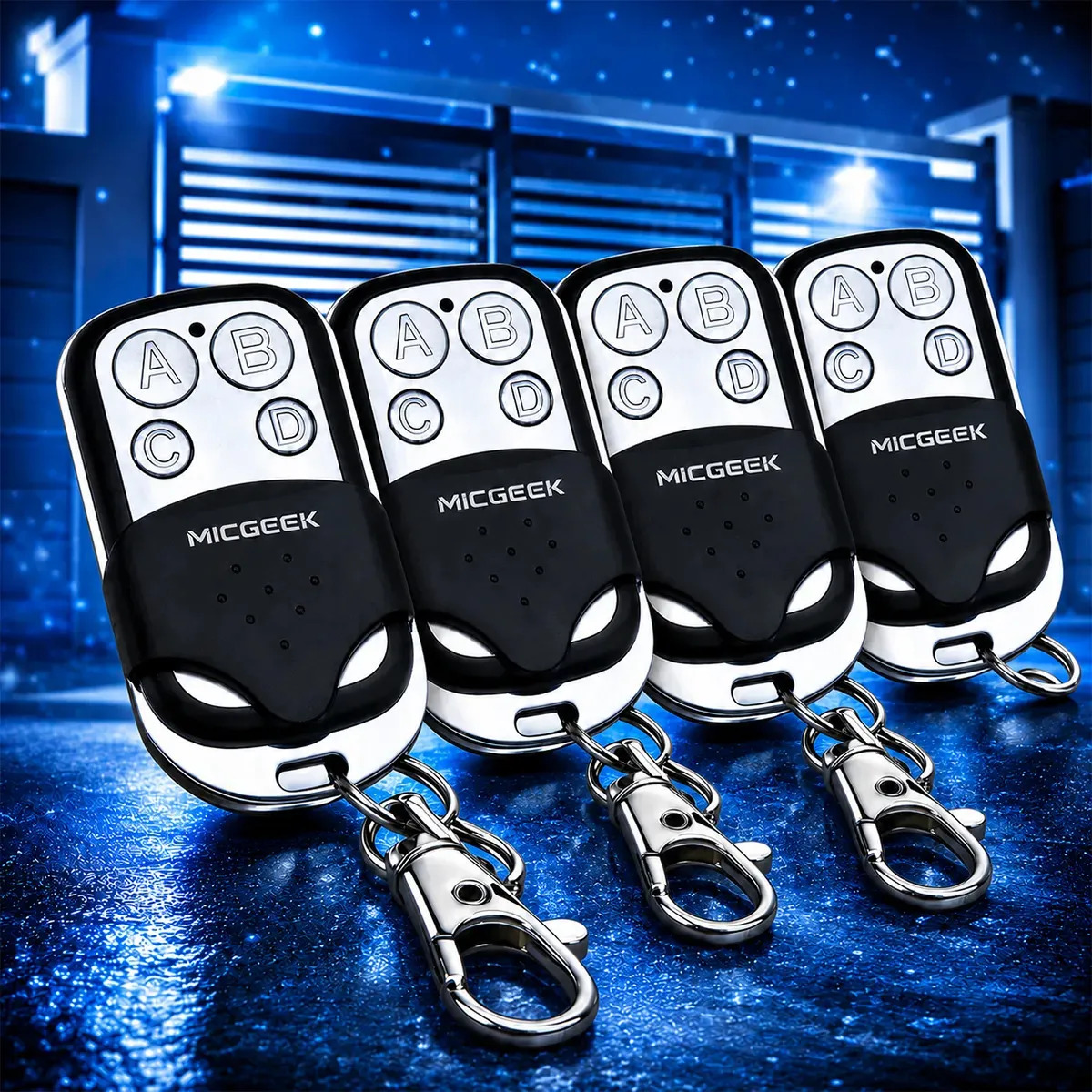 Kit 4 Controle Remoto Universal 4 Botões Para Portão Eletrônico Automatico Alarme Cerca Elétrica 433mhz Micgeek