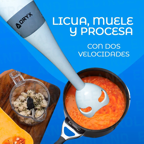 Imagen 7 de 10 de Licuadora Mixer Batidora Minipimer De Mano Con Accesorios