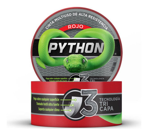 Python® Cinta Multiuso Alta Resistencia Gris 48mmx9m Tricapa