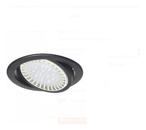 Spot Embutir Pvc Blanco Negro Ar111 Led 12w 11w Fria Calida