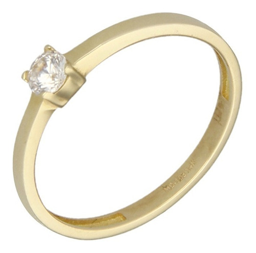 Imagen 2 de 5 de Anillo Solitario Cuadrado 14k, 1.4 Gramos.