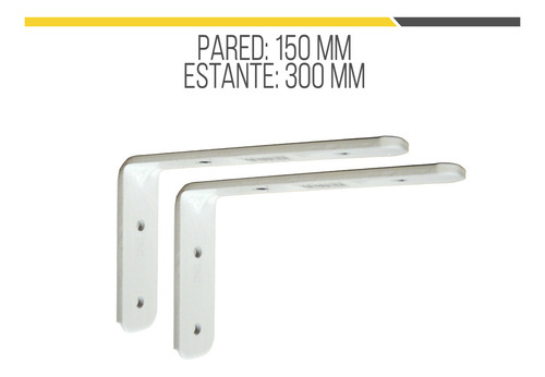 Soporte Estante Mensula Forte 150x300 Mm Blanco X Par Sc Metalurgica 413