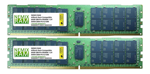 Memoria Ram Server 128gb 2x64gb Ddr4 2666 Mhz Dimm Nemix Rom