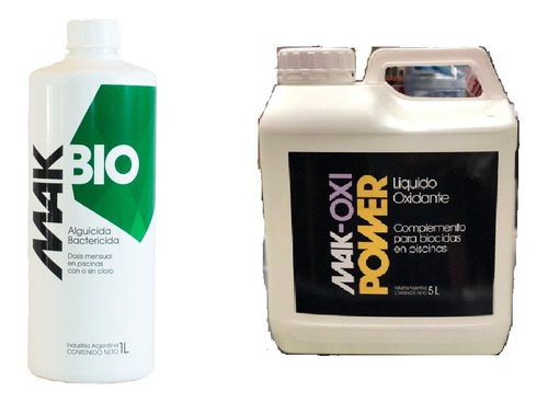 Alguicida Batericida P/pileta Mak Bio X 1 Lt + Oxi Power X5l