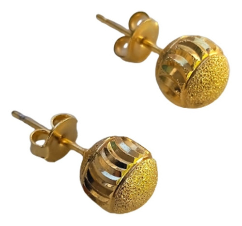 Caravanas De Perla Dorada Con Diseño Exclusivo, 8mm, Oro  