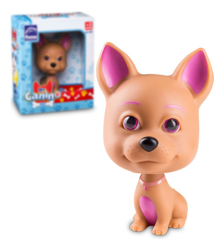 Miniatura Cachorrinho De Vinil 12cm Doutor Canino Rosa