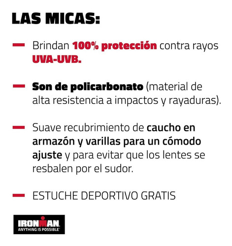 Ironman Reach Red Lentes De Sol Plateado Negro