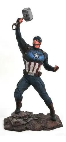 Diamond Select Toys Figura Capitán América | Marvel Avengers Endgame | 9 Pulgadas | Escultura Detallada Con Parecido A Chris Evans