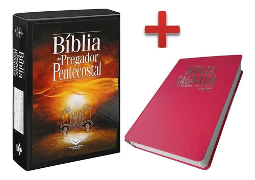 Bíblia Sagrada Pregador Pentecostal + Bíblia Feminina Rosa