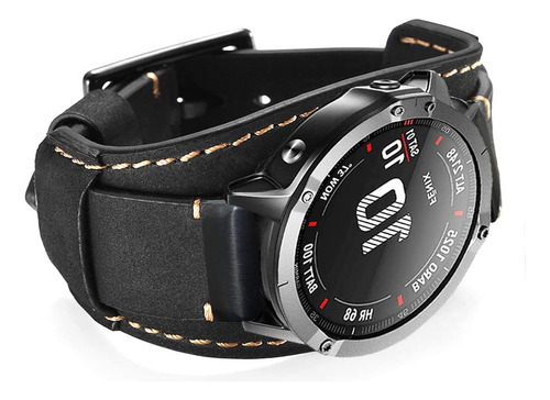 Hepsun Leather Bands Compatible With Garmin Tactix 7 Pro/ 6x