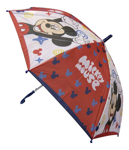 Paraguas Infantil Mickey Y Minnie Oficial 50 Cm Color Rojo