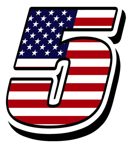 Racing Rally Numero 5 Pegatina Bandera De Estados Unidos N 3