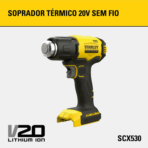 Soprador Térmico De Ar Scx530 + 1 Bat 4ah + Carreg. Stanley Cor Amarelo