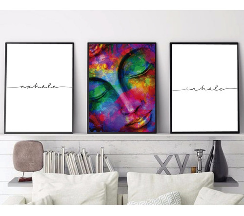 Imagen 4 de 4 de Trípticos - Cuadros - Decoración Setx3- Combo- 30x45 - Budas