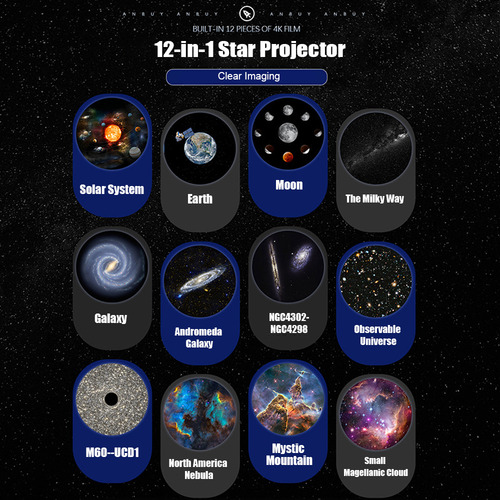 Zh Proyector De Estrellas 12 En 1 Con Luz Nocturna Galaxy