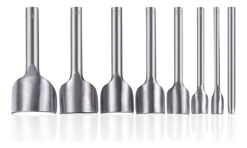 8pcs Herramientas Perforadoras De Cuero Semiredondas 5-40mm