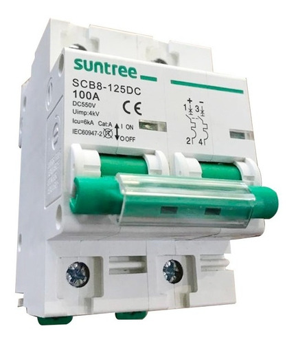 Interruptor Automático Suntree Scb8-125 Dc 2p 550v 100a
