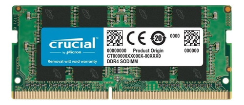 Memoria Ram Sodimm Gamer Color Verde 16gb 1 Crucial Ct16g4sfra32a