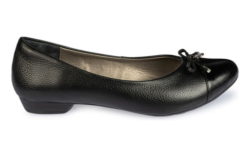 Zapato Flat Ballerina Viale Cuero Mujer Negro