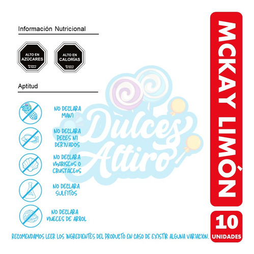 Galletas Mini Limón De Mckay, Para Colación (pack De 10 Uni)