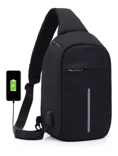 Mochila Pechera Antirrobo Mariconera Impermeable Hombro Usb