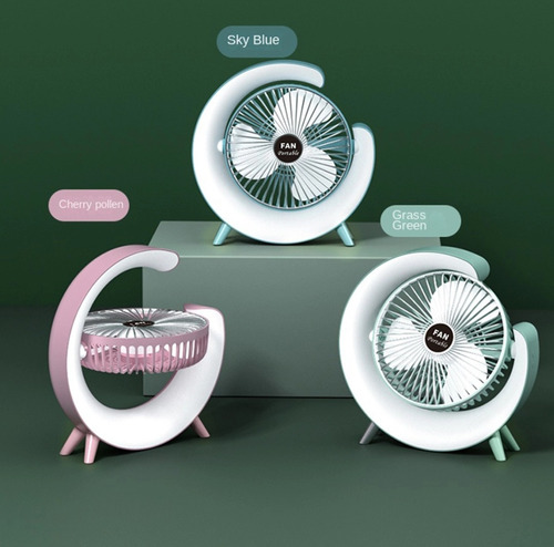 Ventilador Silencioso, Portátil Y Recargable Vía Usb,con Luz