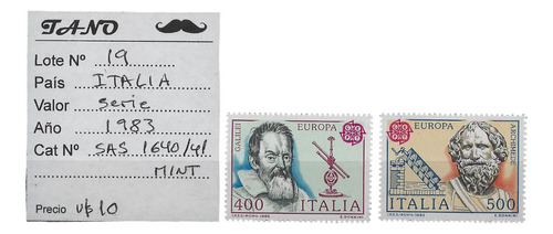 Lote19 Italia Serie Año 1983 Sassone 1640/41 Mint