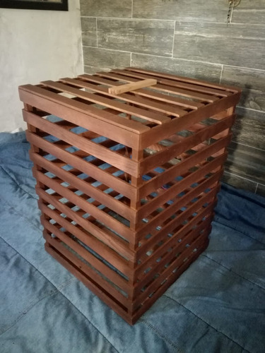 Huacal Gigante De Madera Con Tapa Color Chocolate