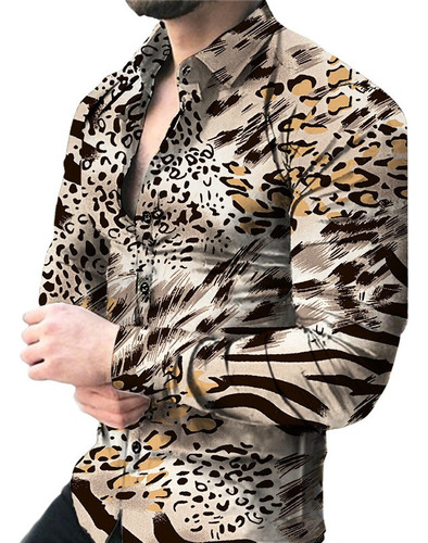 Camisa Con Estampado De Tigre 3d Beast Fashion, Camisa Trans