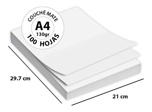 Papel Couche Mate A4 130 Gr - 100 Hojas | Meses sin intereses