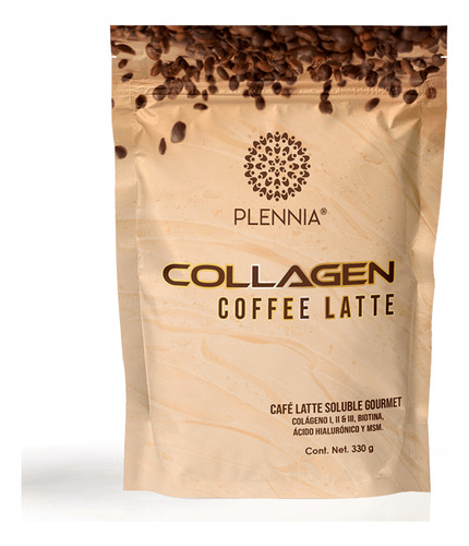 Café Latte Soluble Plennia Gourmet Con Collageno I,ii & Iii