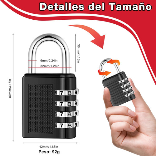 Candados De Combinación Dígitos Mini Locker Exterior Candado