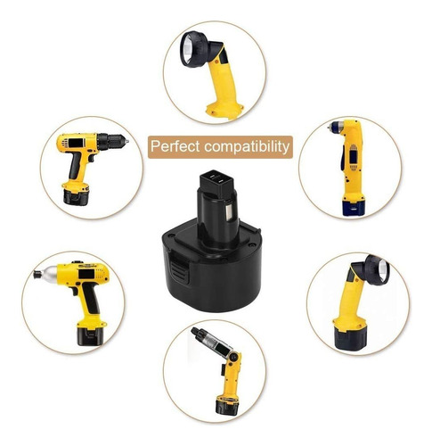 2 Unidades 3.6ah Ni-mh Reemplazo Para Dewalt 9.6v Batería