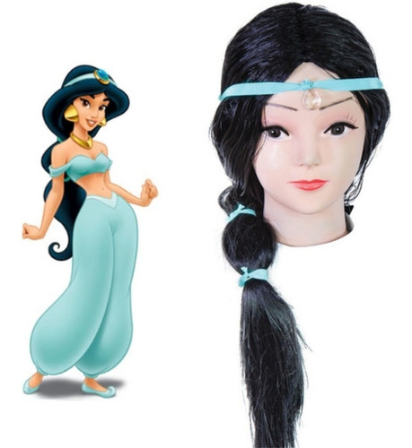 Peluca Princesa Jazmin Aladdin Disney Largo
