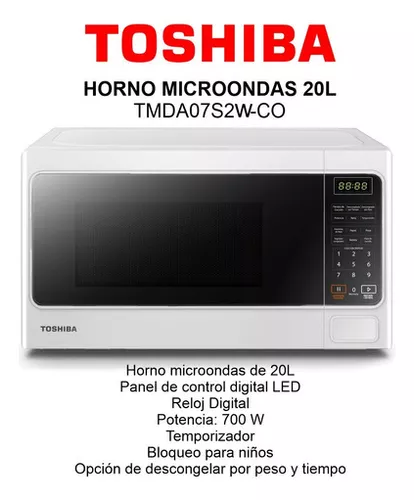 Horno Microondas Toshiba De 0.7 P (20 L) / 700 W - Blanco 110v
